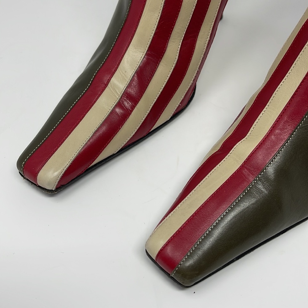 Moschino Red White Blue Stars & Stripes Ankle Boots - Picture 7 of 15